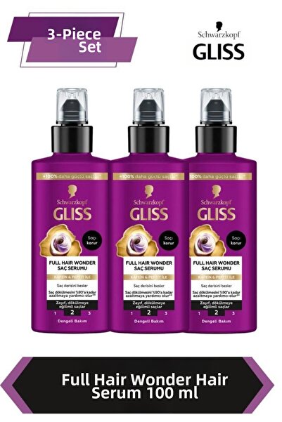 Gliss Full hair wonder anti-hair loss liquid hair care serum 100 ml x3 pieces...