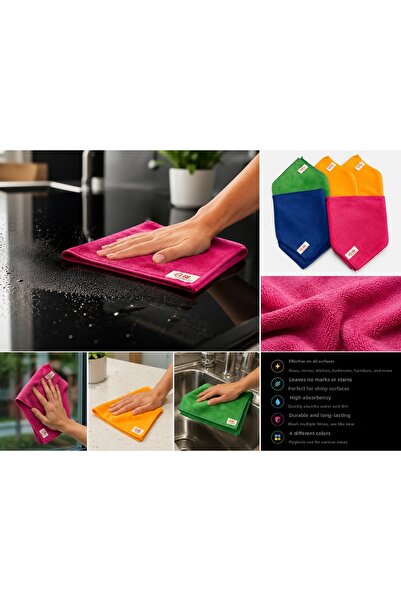 MEŞRA MAĞAZA 40X40 Microfiber Cloth for All Surfaces 2-Pack