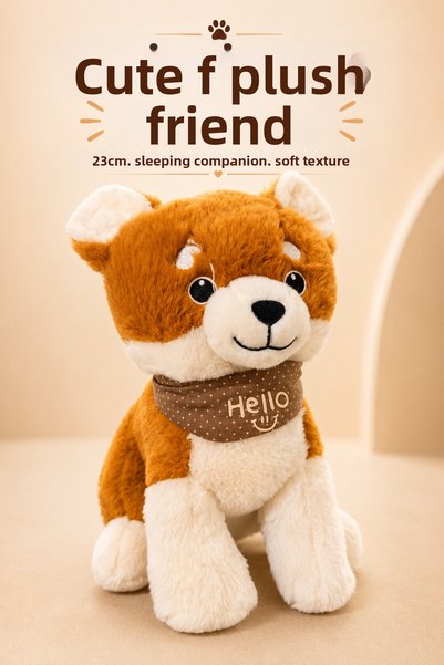 YILDIRIM OYUNCAK Cute Plush Dog 23cm – Ultra Soft Textured Cuddle Companion S...