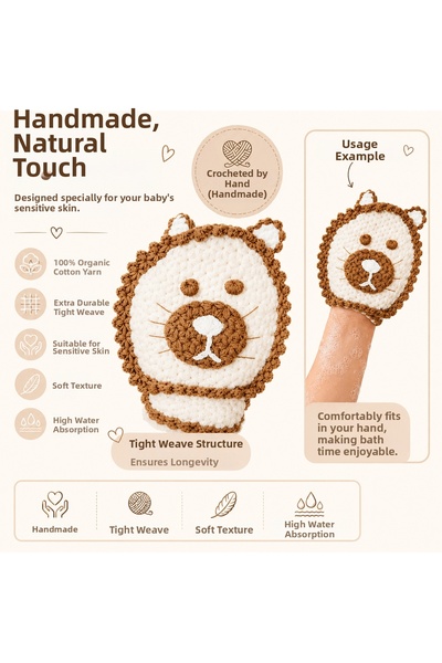 baby socks Lion Braided Handmade Baby Washcloth & Bath Loofah