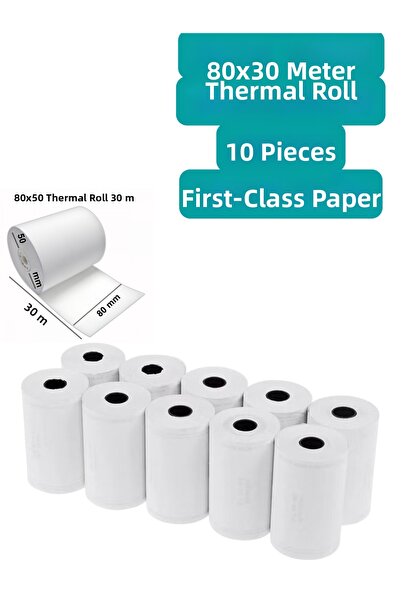 SEYFİKİRTASİYE 80x30 meter thermal roll 10 pieces 1st class paper
