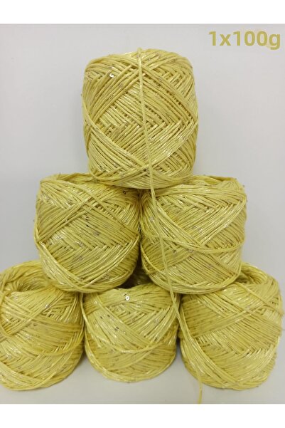 İPEK YÜN İPLİK DÜNYASI Koton Cotton Twisted Knitting Yarn (Lemon Yellow, Gold...