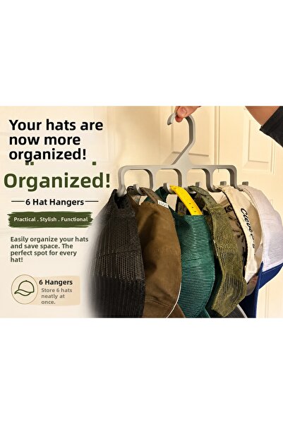 Formera 6-Piece Hat Rack Behind Door Hat Organizer Hanger Inside Closet Hat O...