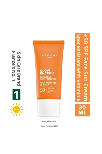 Yves Rocher كريم واقي من الشمس للوجه مضاد للعيوب بعامل حماية 50+SPF - فيتامين...