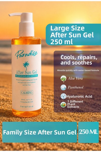 Heraflora After Sun Soothing Gel 250 ml Aloe Vera Panthenol Hyaluronic Acid
