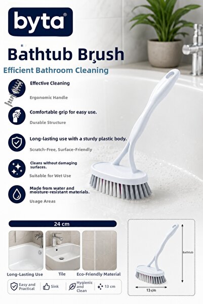 BYTA Bathtub Cleaning Brush Multi-Purpose Bathroom, Tile, and Shower Enclosur...