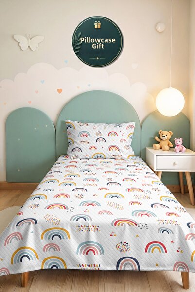 Evimde Bambaşka Rainbow Pastel Children's Room Single Pique Set-Colorful Mode...
