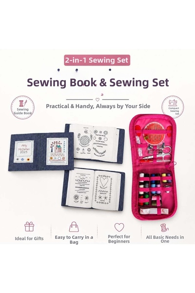 iğne izi Carte de cusut, carte cu tehnici de broderie + set de cusut cu 24 de...