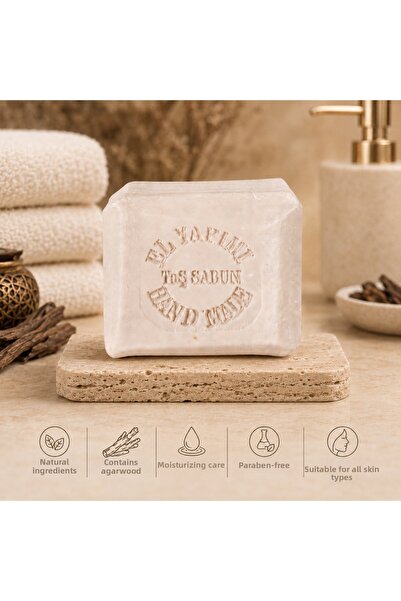 ALTINBAŞAK TEKSTİL Stone Forged Hand Made Oud Tree Soap 120 Gr 120 Gr White