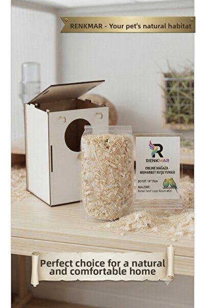 renkmar Lovebird Nest (Natural Pine Shavings Gift)