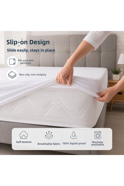 essense Home&Living Premium Liquid-Proof Mattress Cover 100% Waterproof Fitte...