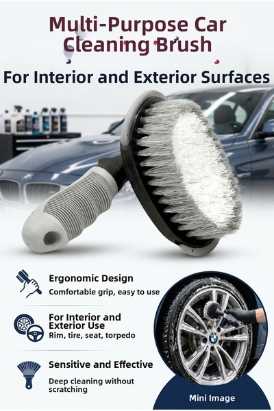 Generic Brand Multi-Purpose Car Cleaning Brush |   For Auto Interior and Exte...