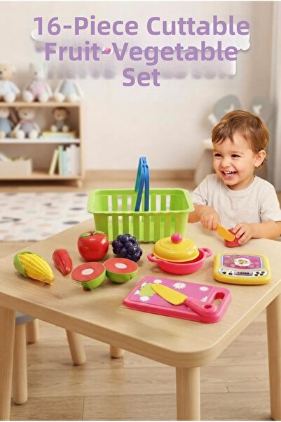 Tıfıl Toys Premium Chef's Kitchen - 16 Piece Cuttable Educational Toy Set wit...