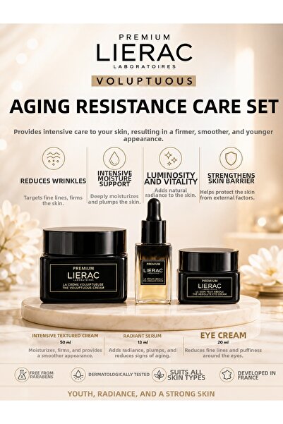 Lierac Premium Anti-Aging Skin Renewal, Brightening, and Moisturizing Set for...