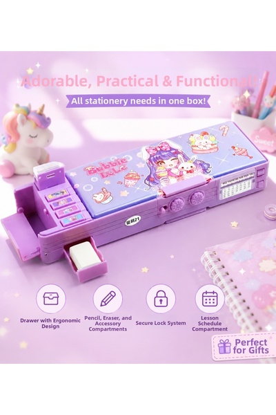 AYVİ STORE Password-Protected Pencil Case Multi-Functional Pen Holder Sanrio