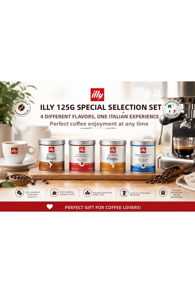 illy 125 Gr Ground Coffee Special Selection Set of 4