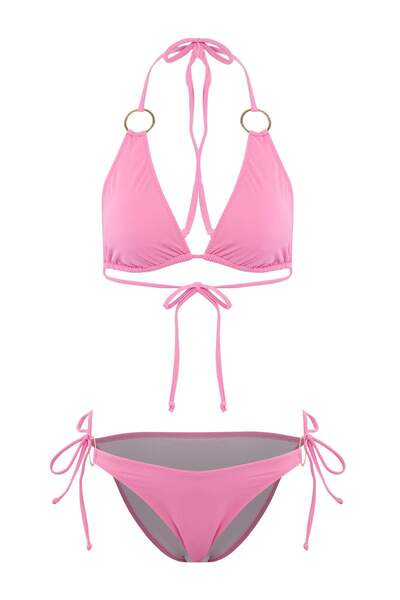 Συλλογή Trendyol Ροζ*St Flat Balconette Brief Σετ μπικίνι με σούπερ ψηλόμεσο ...