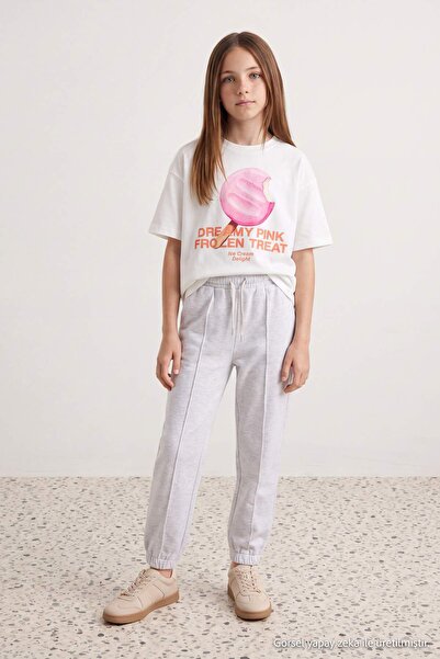 TRENDYOLKIDS Kar Melanj Basic Girls' Sweatpants Tkdaw27Ea00001