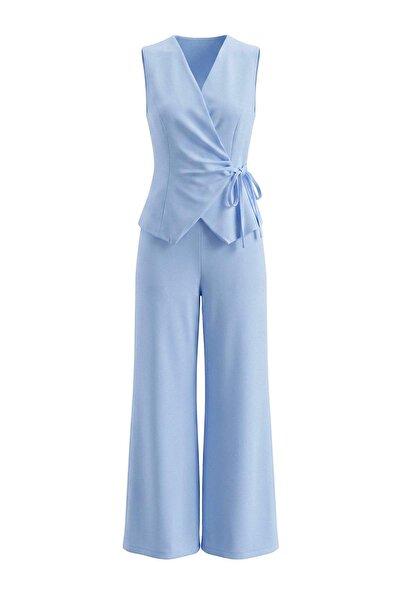 Trendyol Collection Blue Vest Pants Stylish Woven Bottom - Top Set Twoss26Au0...