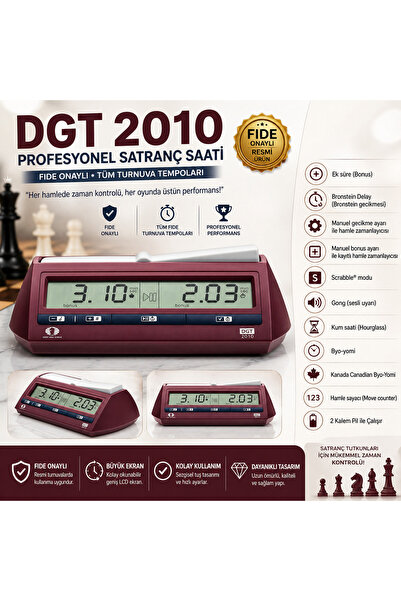 Genel Markalar DGT 2010 Profesyonel Satranç Saati – FIDE Onaylı, Turnuva & Bl...