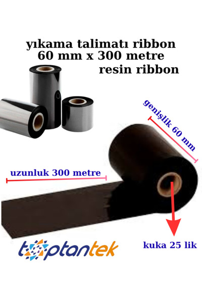 HITMAX Ribon Resin Ribon G. 60 Mm X U. 300 Metre Kuka 25'lik Resin Ribon