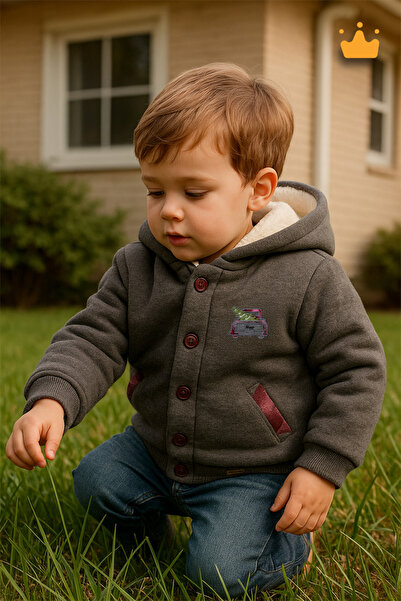 Babyhola Velsoft Lined Girls and Boy Fleece Παλτό 13407