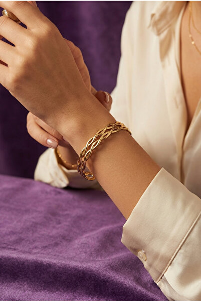 Begondio Minimalist Italian Style Laser Engraved Women's Cuff Bracelet