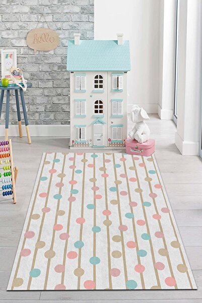 PINKIE HOME Dijital Baskı Kaymaz Taban Makinede Yıkanabilir Montessori Yatak ...