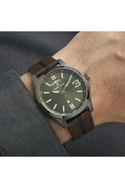 Daniel Klein Premium Dark Brown Leather Watch for Men DK.1.14141-5