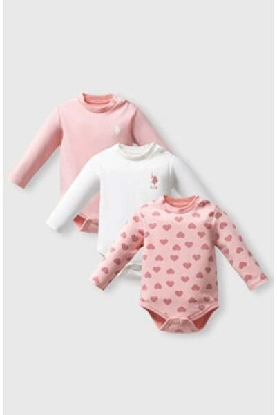 U.S. Polo Assn. U.S.Polo Assn Baby Girl 3-Piece Body Set Usb2710