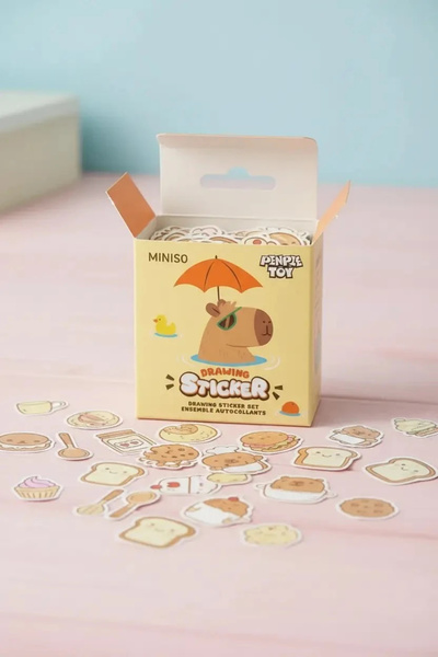 Miniso مجموعة ملصقات الرسم الملونة من سلسلة الطبخ المرخصة من ميميبارا مكونة م...