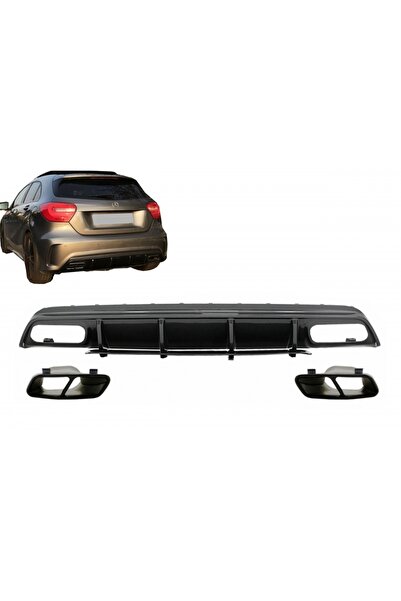 tuningset Difuzor bară spate cu ornamente de eșapament, compatibil cu Mercede...