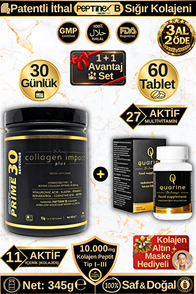 Dr.Sammy's Quarine Hair Vitamin + Prime 30 Collagen Advantage Set (1 Month Hy...