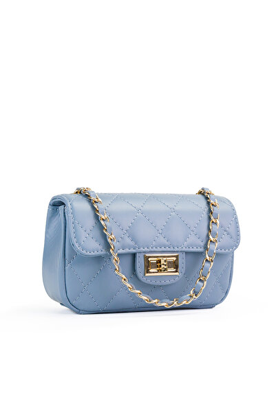 Posete Fagaras Poseta Piele Baby Ruby - Bleu Deschis, Geanta Casual din Piele...
