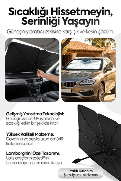 CLNK Araba Güneş Gölge Koruyucu Yenilenmiş Yansıtma Teknoloji Şemsiye Oto Ön ...
