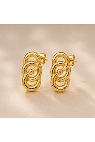 Selay Accessory أقراط ذهبية كبيرة الحجم - أقراط نسائية عصرية مميزة