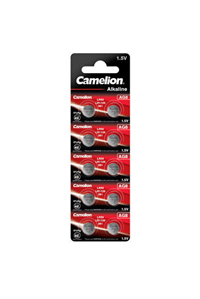 CAMELİON Set 10 Baterii Alcaline AG8 / LR1120 1.5V 42mAh, Dimensiuni 11.6x2.1...