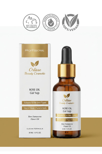 orlisse beauty cosmetic Rose Oil – Facial and Body Care Oil Containing Collag...