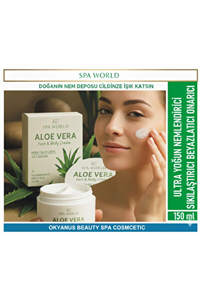 SPA WORLD ALOEVERA FACE VE BODY CREAM ULTRA YOĞUN NEMLENDİRİCİ BEYAZLATICI BA...
