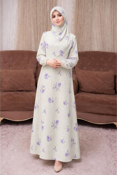 ALDAIYR One-Piece Women's Embroidered Prayer Dress