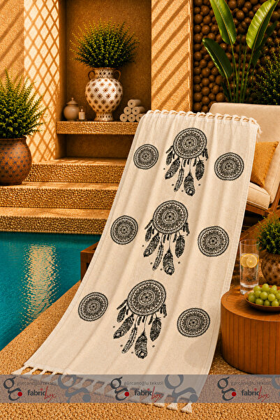 Fabric Box %100 Natural Bambu Müslin Baskılı Peştemal Banyo Havlusu Türk Havlusu Hamam Plaj Havlusu