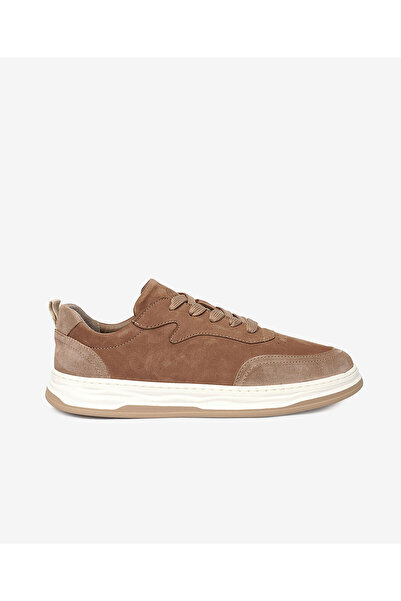 Greyder Erkek Koyu Vizon Hakiki Deri Sneaker Ayakkabı 4Y1SA17511