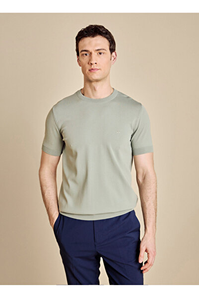 BROOKS BROTHERS Su Yeşili Erkek Standart Triko Kazak BBSS26MKL011