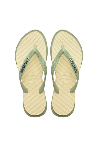 Havaianas كريمي - شبشب شاطئ نسائي أخضر اللون TOP POINT FUSION
