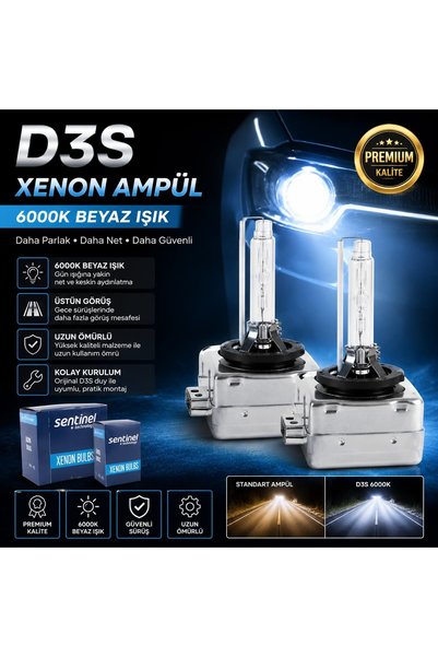 SIEGEN Sentinel D3S Xenon Ampul Beyaz Işık 6000K 12V 2 ADET