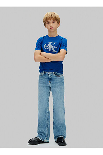 Calvin Klein Mavi Erkek Çocuk Baskılı T-Shirt IB0IB02635C61