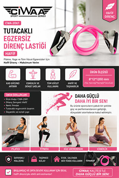 CIWAA Cwa-2061 Rezistență pentru exerciții cu mâner, ușoară