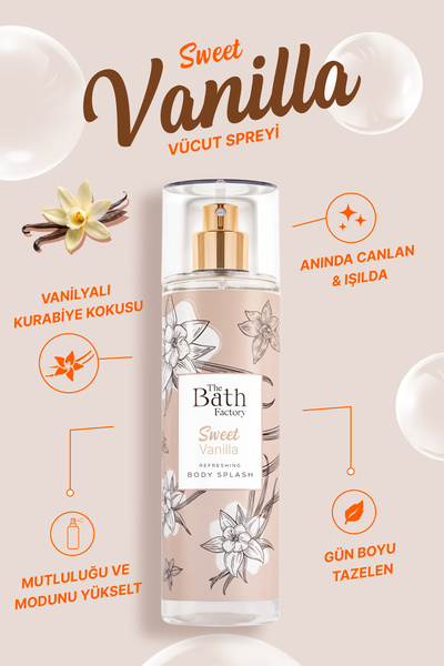 THE BATH FACTORY Sweet Vanilla Vücut Spreyi 200 ml
