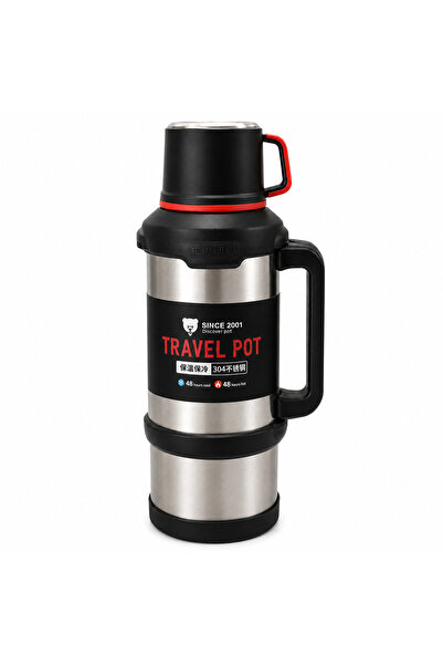 Dorsa Issi Paslanmaz Çelik Termos 4 Litre Travel Pot 48 Saat Sıcak Soğuk Tuta...