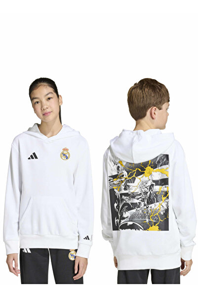adidas Beyaz Erkek Çocuk Baskılı Sweatshirt JY5854 REAL MARVEL HDY